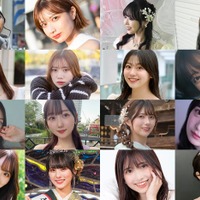 「MISS OF MISS CAMPUS QUEEN CONTEST 2024」決勝（後半）進出者16人※左上からエントリー番号順（提供写真）
