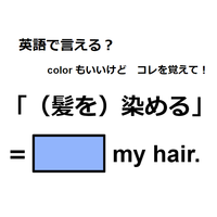 英語で「（髪を）染める」ってなんて言う？