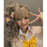 中学入学のギャルモデル、前髪ぱっつんの黒髪ロング披露「強めで可愛い」「ギャル貫いてて素敵」の声