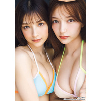 “エリマリ姉妹”Erika＆百瀬まりな、美バスト開放「ヤンマガ」6年ぶり表紙登場