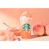 スタバ、桃感UPの新作「More ヘブンリー ピーチ フラペチーノ」至福のデザート類もラインナップ