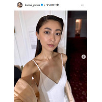 元Berryz工房・熊井友理奈、モデル夫との結婚2周年ショット公開 バックハグ姿に「2人ともスタイルすごい「カッコよすぎる」