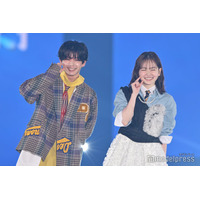 なにわ男子・長尾謙杜＆山田杏奈がペアランウェイ 映画「恋に至る病」SPステージで“おもちポーズ”【ガルアワ2025AW】