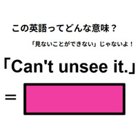 この英語ってどんな意味？「Can’t unsee it.」