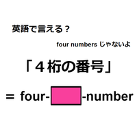 英語で「4桁の番号」は何て言う？