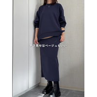 【GU】パフスウェットセットアップなら、時短で洗練！ネイビーなら、ラクな着心地ときちんと感もクリア【40代の毎日コーデ】