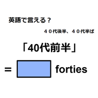 英語で「40代前半」は何て言う？