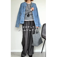 GUの「シアーＴ」は今が買い！デニムジャケットを品よく着こなす大人の春色レイヤード【40代の毎日コーデ】