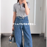 カジュアルなのに上品な【ユニクロ】ポロセーターがいい！デニムを合わせた春の装い【40代の毎日コーデ】