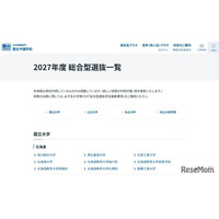 【大学受験2027】総合型選抜、国公私立大の一覧公表…駿台