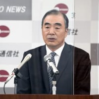 共同通信放送協議会運営委員会で講演する中国の孔鉉佑駐日大使＝16日午後、東京都港区