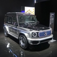 2021年9月、国際自動車ショーで公開されたメルセデス・ベンツの電気自動車（EV）＝ミュンヘン（共同）