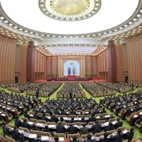 6、7日に平壌で行われた最高人民会議（朝鮮中央通信＝共同）