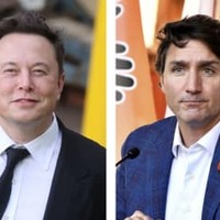 米テスラのイーロン・マスクCEO、カナダのトルドー首相（いずれもロイター＝共同）