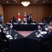 北朝鮮担当高官による日米韓3カ国会合＝3日、ソウル（ロイター＝共同）