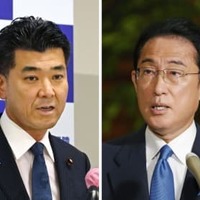 岸田首相（右）と立憲民主党の泉代表