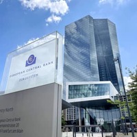 欧州中央銀行（ECB）＝21日、ドイツ・フランクフルト（共同）