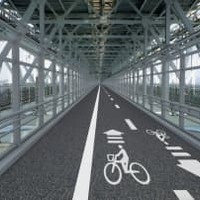 大鳴門橋に設置される自転車道のイメージ（徳島県提供）