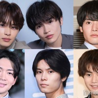 モデルプレス読者が選ぶ“23年夏ドラマ版・胸キュン男子”トップ10にランクインした(左上から時計回りに)草川拓弥、西垣匠、赤楚衛二、鈴鹿央士、萩原利久、松下洸平(C)モデルプレス