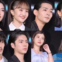 「Harper's BAZAAR 10th Anniversary Event」に登場した(上段左から時計回り)三吉彩花、百田夏菜子、竜星涼、榮倉奈々、3時のヒロイン、YU、上杉柊平(C)モデルプレス