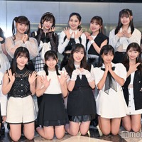モーニング娘。'23(前列左より):小田さくら、北川莉央、井上春華、譜久村聖、弓桁朱琴、牧野真莉愛、山崎愛生/(後列左より):羽賀朱音、横山玲奈、生田衣梨奈、櫻井梨央、石田亜佑美、岡村ほまれ、野中美希(C)モデルプレス