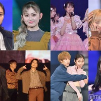 (左上から時計回りに)新川優愛、ゆうちゃみ、=LOVE、“やまあい”細川愛沙&須藤大和カップル、なごみ、ばんばんざい、Da-iCE(C)モデルプレス