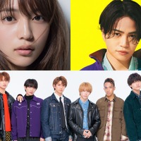 (左上から時計回りに)川口春奈(C)中村和孝、菊池風磨、Aぇ! group(提供写真)