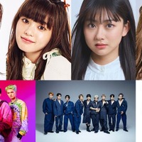 (左上から時計回りに)小川桜花、原田都愛、みとゆな、ゆうちゃみ、BUDDiiS、WOLF HOWL HARMONY(提供写真)