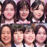 『PRODUCE 101 JAPAN THE GIRLS』第2回順位発表式でデビュー圏内だった（上段左から）櫻井美羽、加藤心、石井蘭、笠原桃奈、山本すず（下段左から）会田凛、清水恵子、高見文寧、海老原鼓、釼持菜乃、佐々木心菜（C）モデルプレス