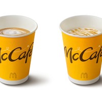 (左から)カフェラテ、キャラメルラテ/画像提供:日本マクドナルド