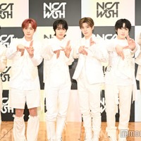 囲み取材に出席したNCT WISH（左から）リョウ、ユウシ、リク、シオン、サクヤ、ジェヒ（C）モデルプレス