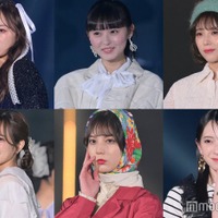 （左から時計回りに）梅澤美波、遠藤さくら、与田祐希、金村美玖、小坂菜緒、佐々木久美（C）モデルプレス