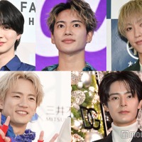 (左から時計回りに)吉野北人、三山凌輝、藤原樹、塩野瑛久、浦川翔平(C)モデルプレス