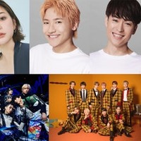 (上段左から)(提供写真)梶原叶渚、本⽥紗来、村重杏奈、小森隼、EXILE TETSUYA(下段左から)Ayumu Imazu、XY、BUDDiiS(提供写真)