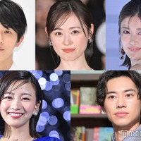 （左上から時計回り）杉野遥亮、福原遥、樋口日奈、戸塚純貴、岡崎紗絵（C）モデルプレス