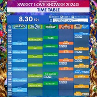 「SWEET LOVE SHOWER」8月30日公演タイムテーブル／「SWEET LOVE SHOWER」公式Xより