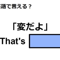 英語で「変だよ」はなんて言う？