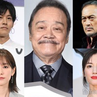 西田敏行さんを追悼する芸能人／（時計回り左上から）松坂桃李、渡辺謙、綾瀬はるか、桐谷美玲（C）モデルプレス