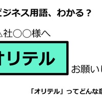 ビジネス用語「オリテル」ってどんな意味？