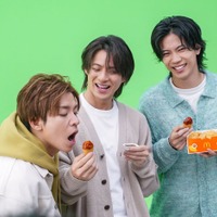 岸優太、平野紫耀、神宮寺勇太／新TVCM「たっぷりいこうぜ！忘年会」篇（提供写真）