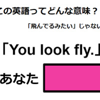 この英語ってどんな意味？「You look fly.」