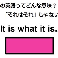 この英語ってどんな意味？「It is what it is.」