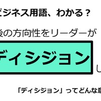 ビジネス用語「ディシジョン」ってどんな意味？