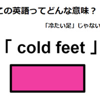 この英語ってどんな意味？「cold feet」