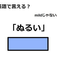 英語で「ぬるい」はなんて言う？