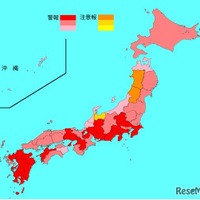 インフルエンザ流行レベルマップ（2024年第51週）