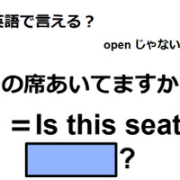 英語で「この席あいてますか？」はなんて言う？