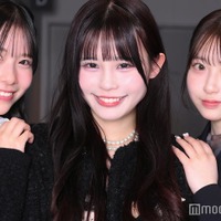 モデルプレスのインタビューに応じた栗田なつか／SWEET STEADY、村川緋杏／CANDY TUNE、桜庭遥花／CUTIE STREET（C）モデルプレス