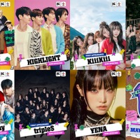 （上段左から）DXTEEN、HIGHLIGHT、KiiiKiii、KickFlip（下段左から）P1Harmony、tripleS、YENA（C）CJ ENM Co., Ltd, All Rights Reserved