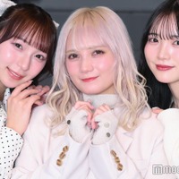 モデルプレスのインタビューに応じた塩川莉世／SWEET STEADY、宮野静／CANDY TUNE、真鍋凪咲／CUTIE STREET（C）モデルプレス